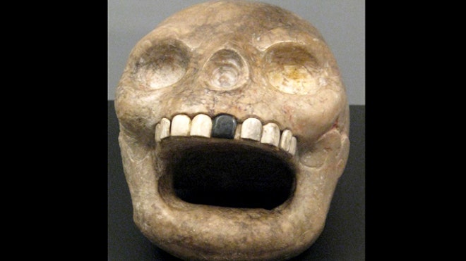 monkey-shaped mayan skull